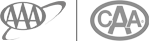 This image shows two logos: one with "AAA" and an orbit-like design, the other with "CAA" inside a circle.